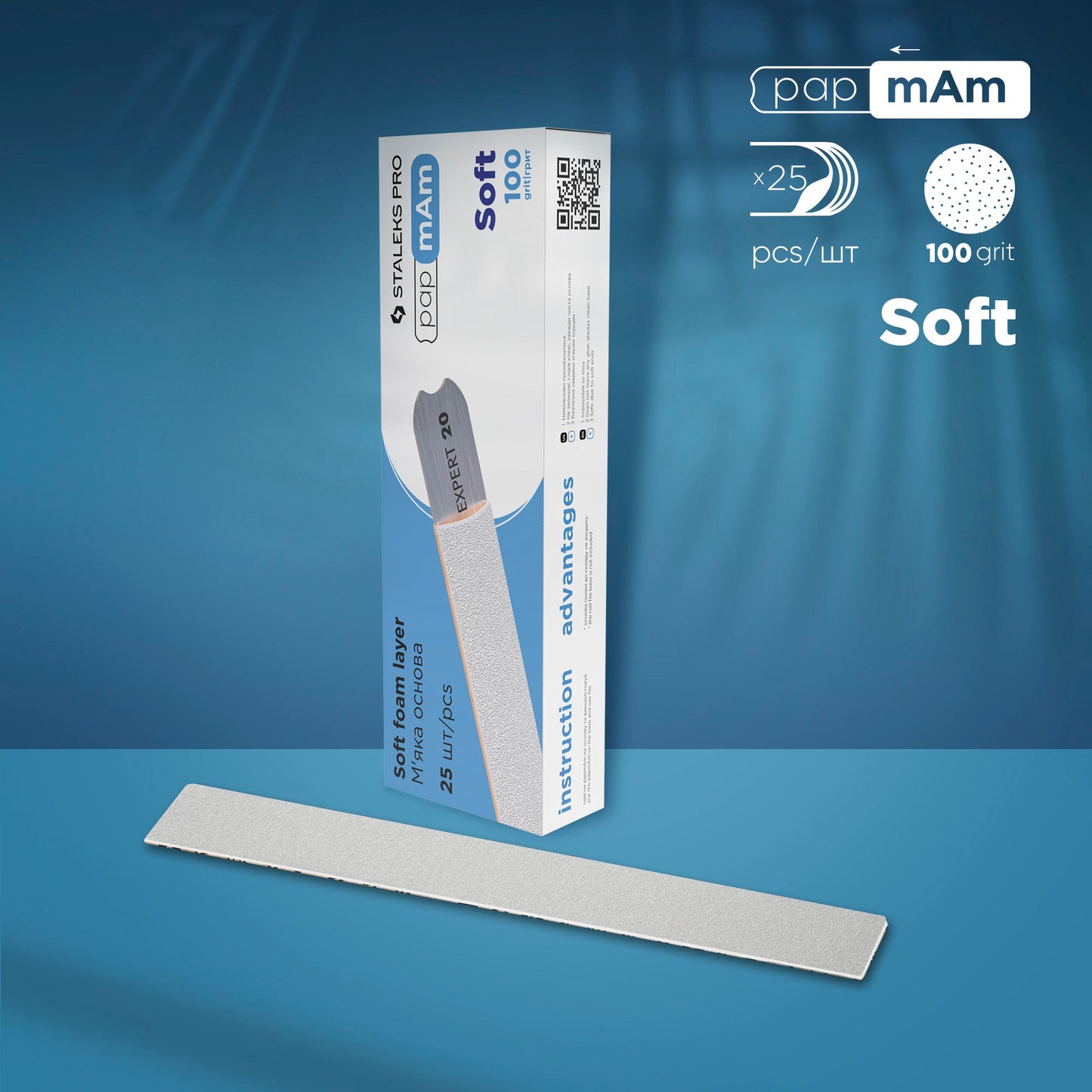 Weiße Einwegfeilen Wechselfeilen PapmAm Soft EXPERT 20 (25 Stück)