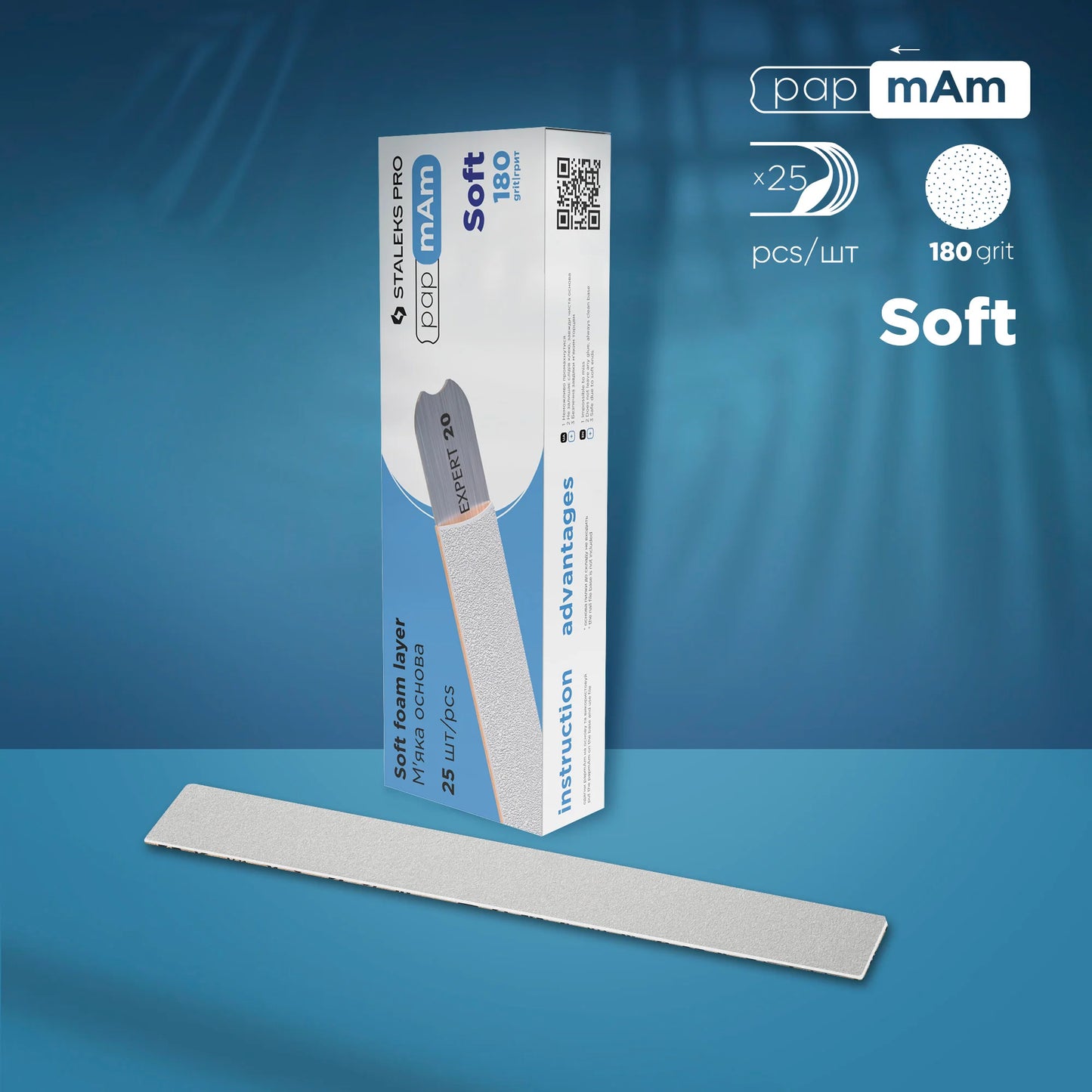 Weiße Einwegfeilen Wechselfeilen PapmAm Soft EXPERT 20 (25 Stück)