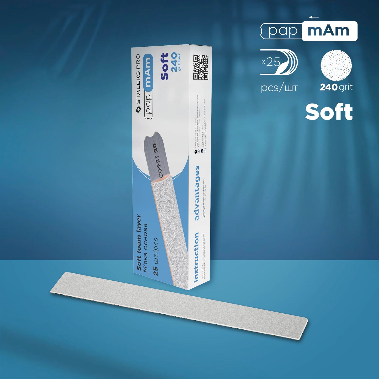 Weiße Einwegfeilen Wechselfeilen PapmAm Soft EXPERT 20 (25 Stück)
