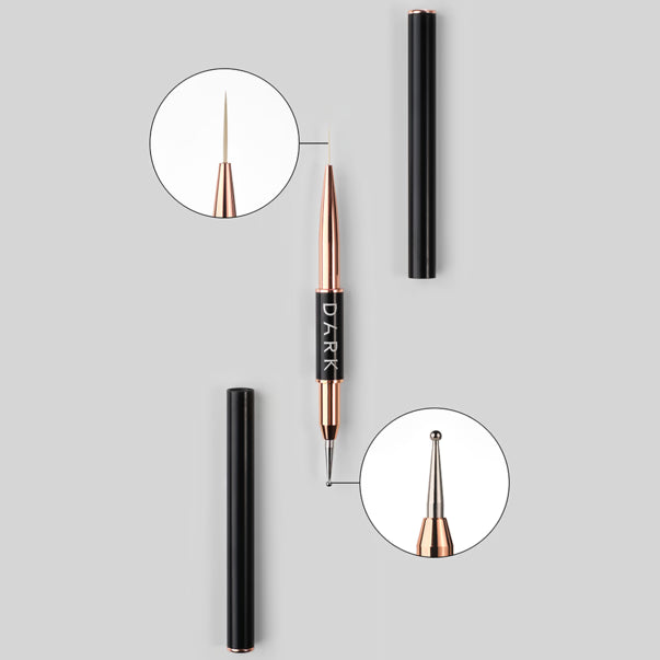 DARK doppelseitiger Pinsel Liner 13 mm & Dotting Tool 2 mm
