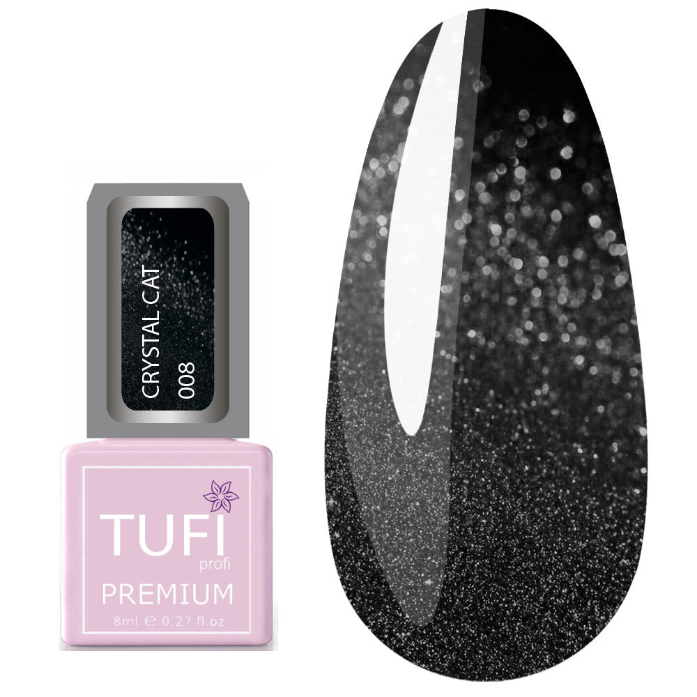 Gellack TUFI profi PREMIUM Crystal Cat 08 Black Diamond