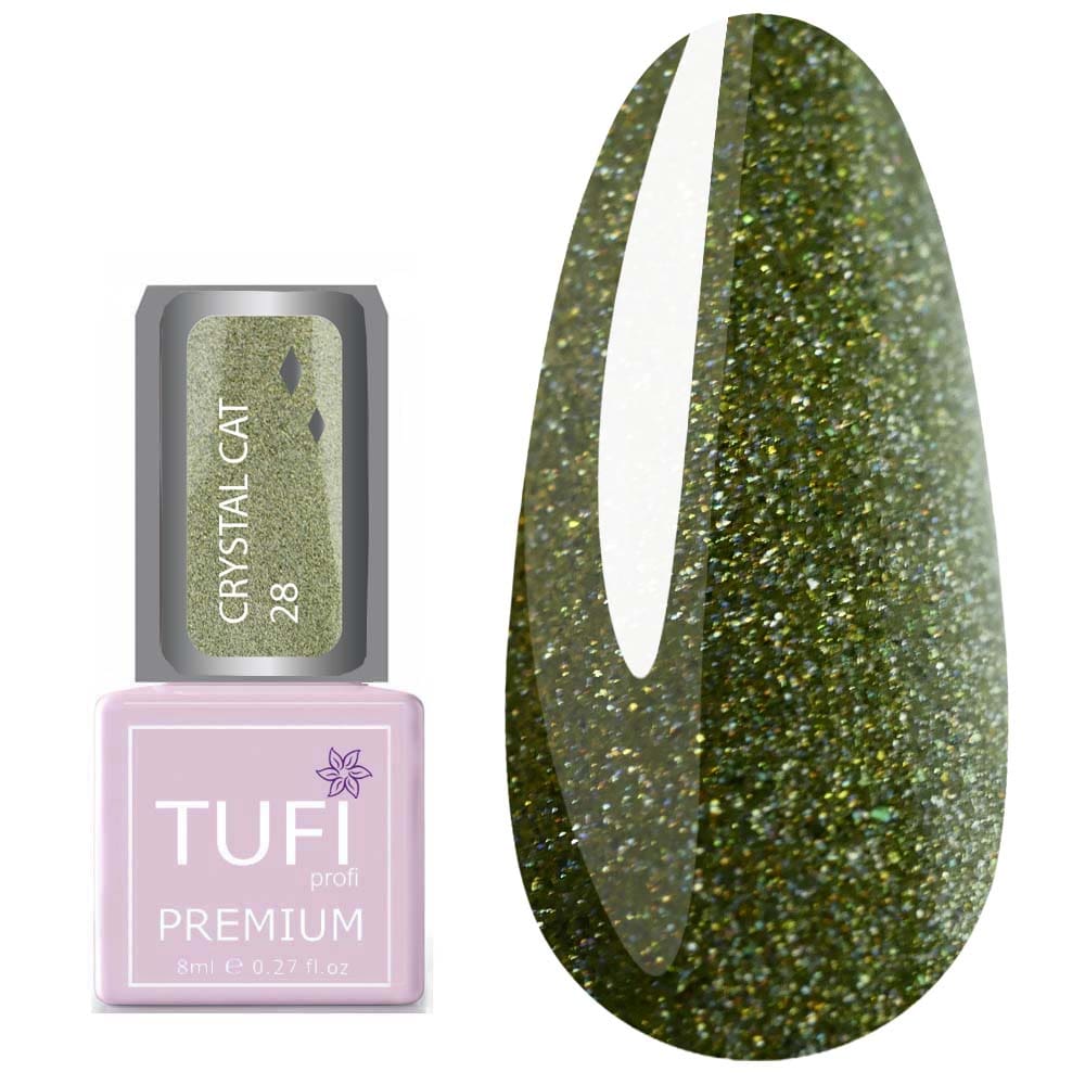 Gellack TUFI profi PREMIUM Crystal Cat 28 Chrysolith-Holographik