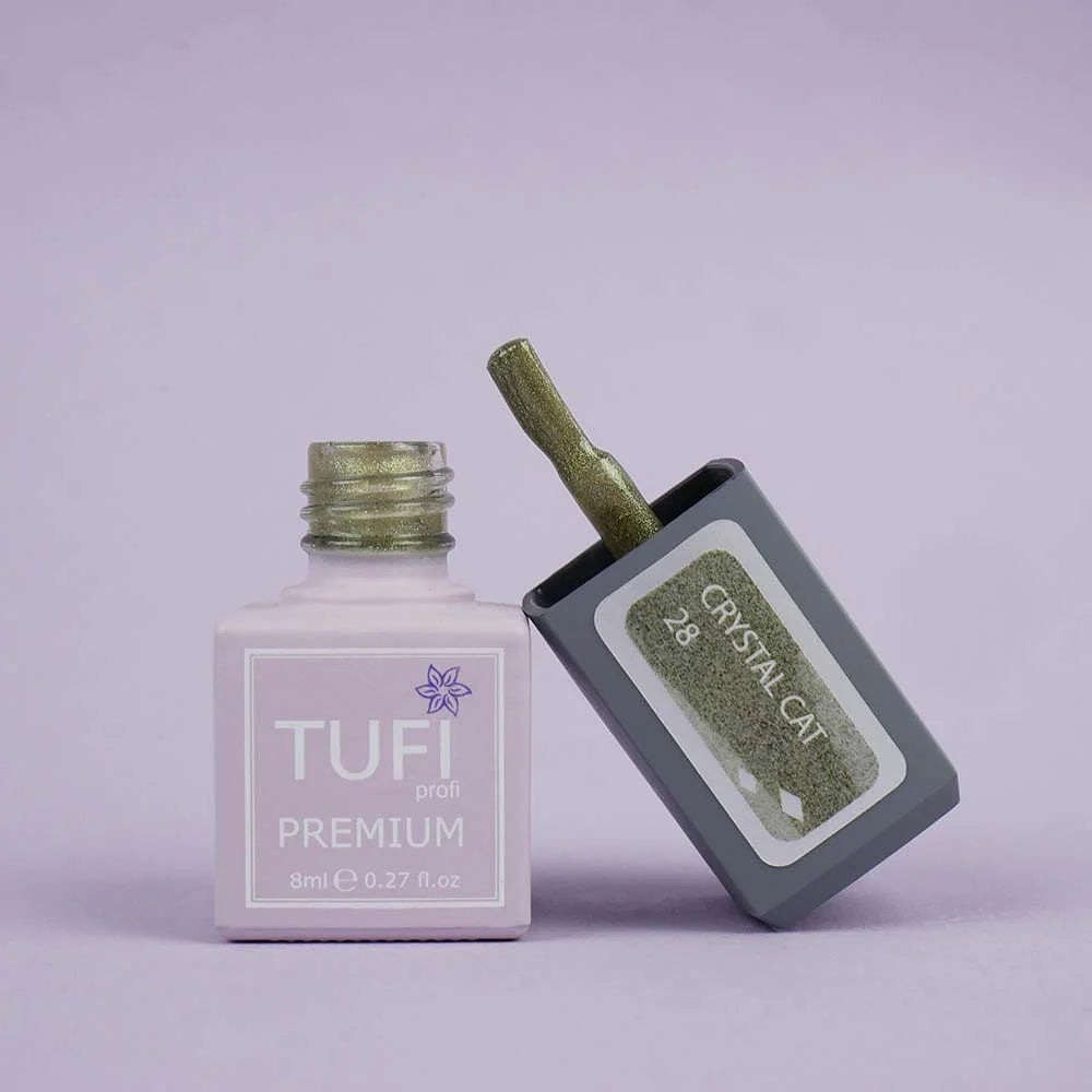 Gellack TUFI profi PREMIUM Crystal Cat 28 Chrysolith-Holographik