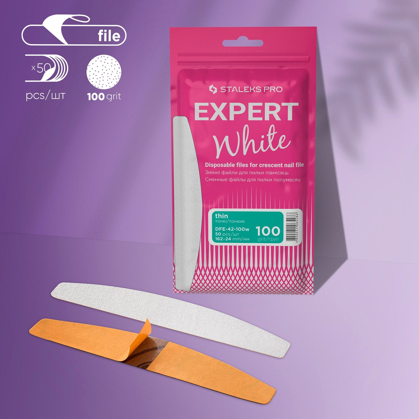 Klebende Wechselfeilen für die Halbmondförmige Nagelfeil EXPERT 42